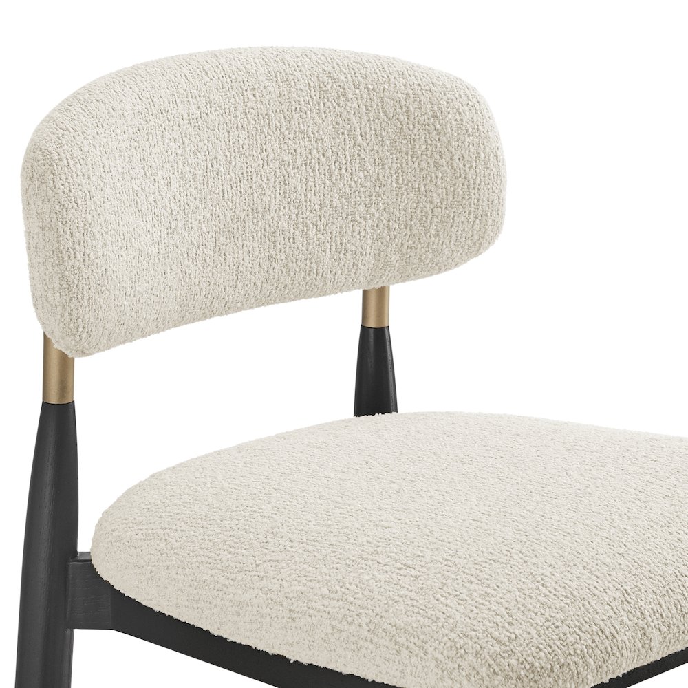 Verna Boucle Dining Side Chair Black Frame, (Set of 2). Picture 7
