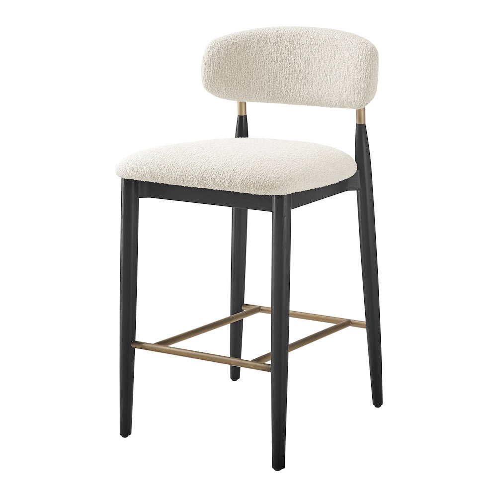 Verna Boucle Counter Stool Black Frame. Picture 1
