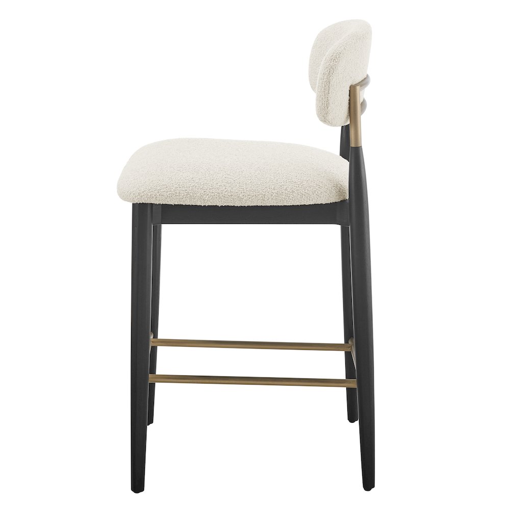 Verna Boucle Counter Stool Black Frame. Picture 3