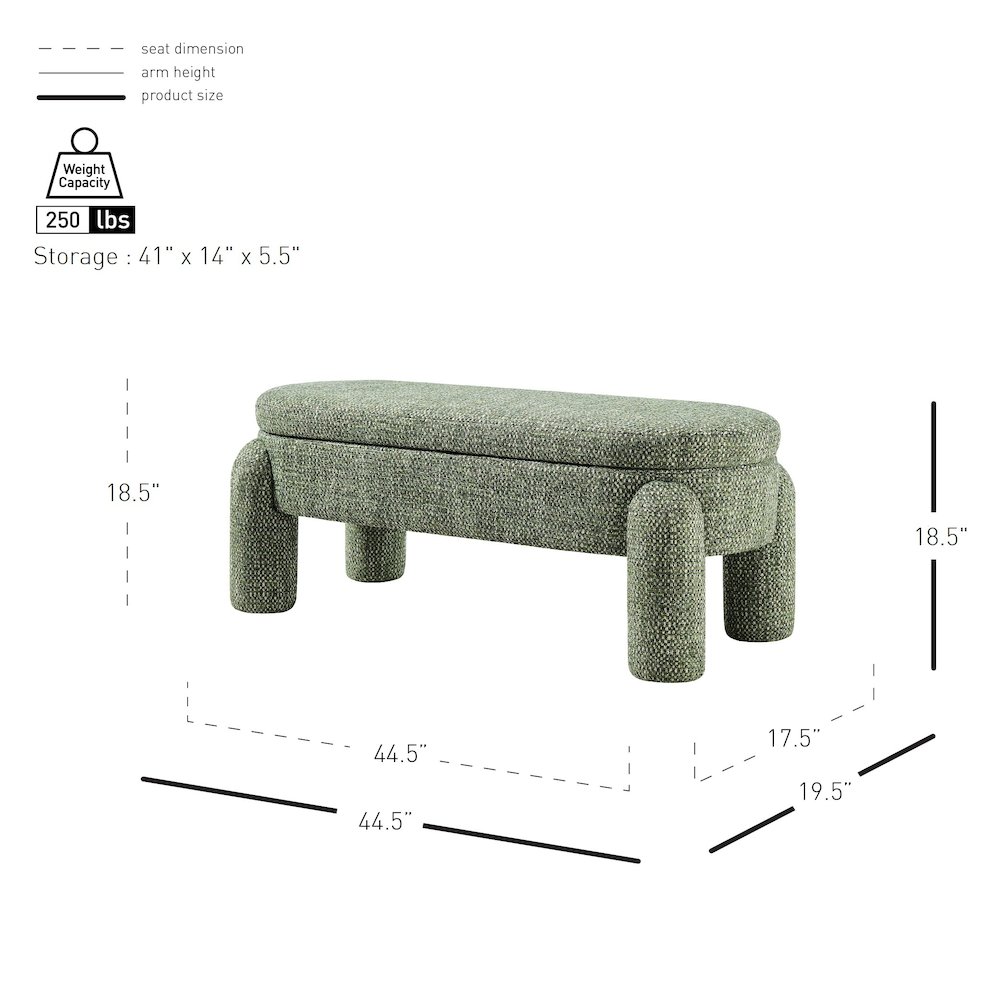 Bowden Bench - Salzburg Green Chenille. Picture 11
