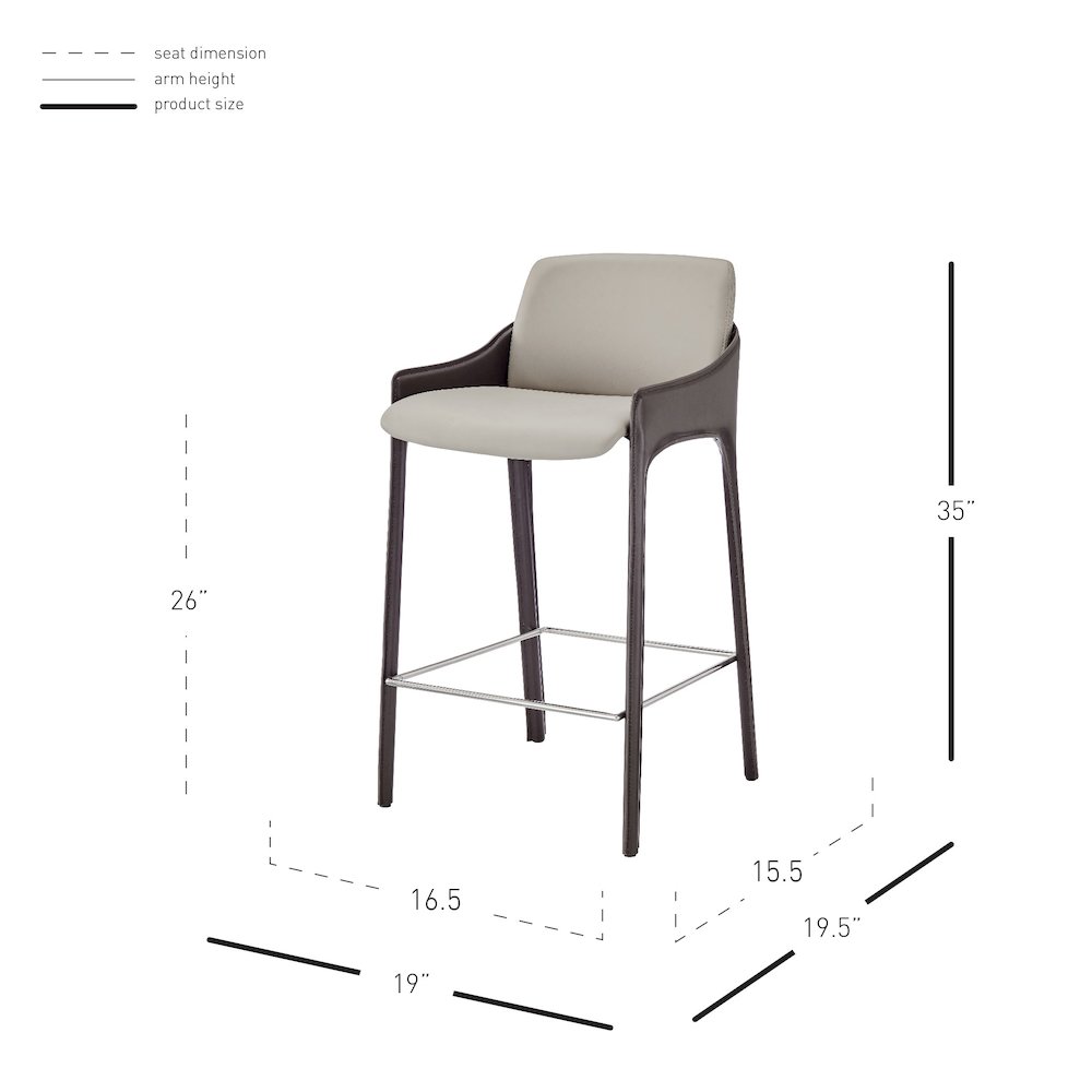 Stella Faux Leather Counter Stool, (Set of 2). Picture 11