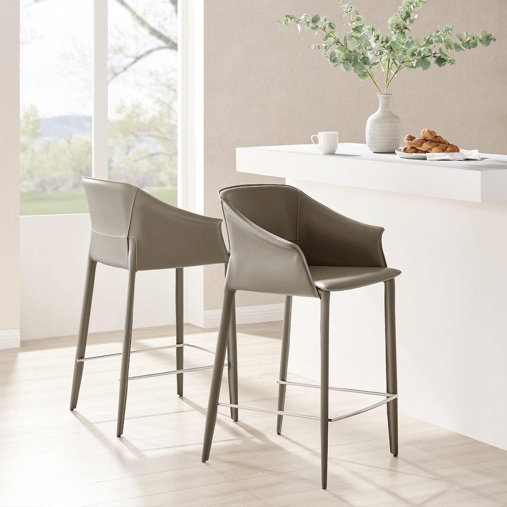 Callie Recycled Leather Counter Stool. Picture 10