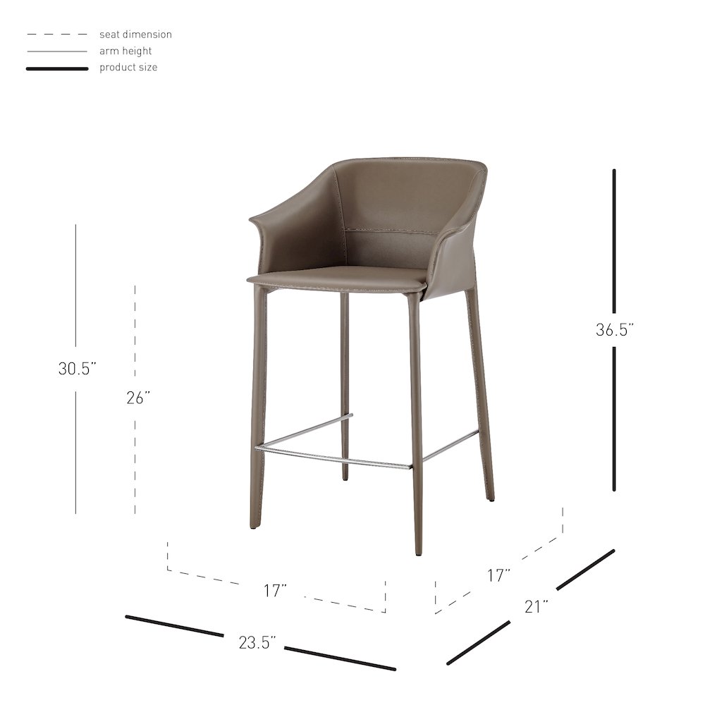 Callie Recycled Leather Counter Stool. Picture 11