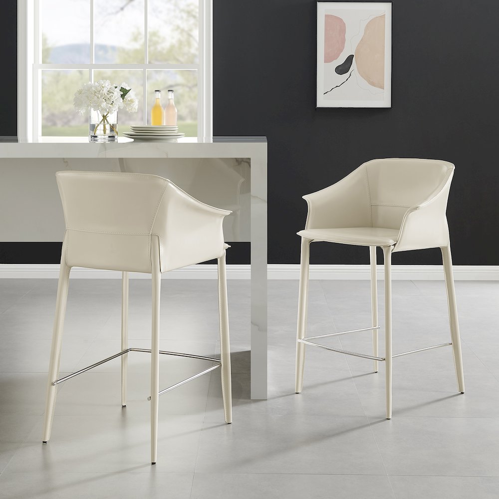 Callie Recycled Leather Counter Stool. Picture 10