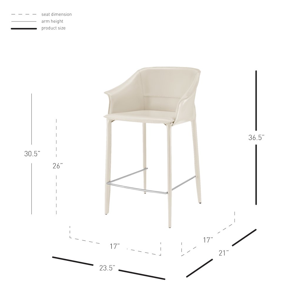 Callie Recycled Leather Counter Stool. Picture 11