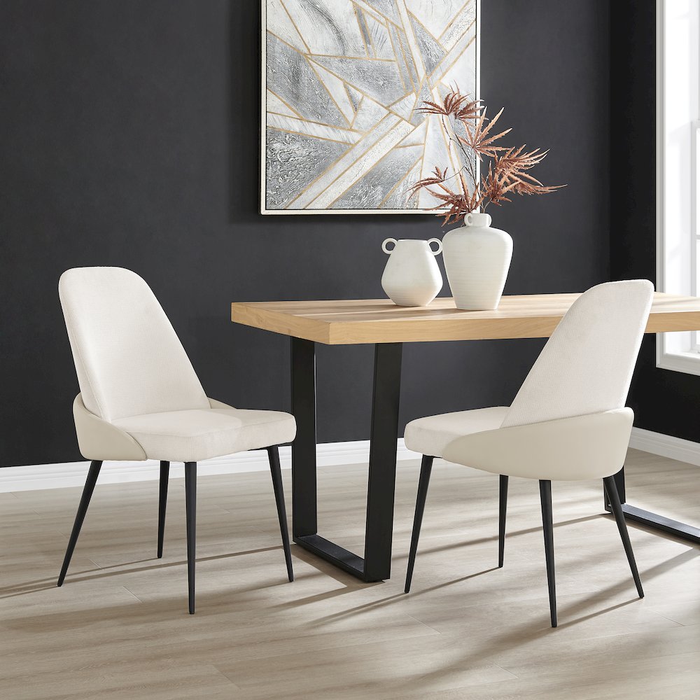 Elodie Linen/Faux Leather Dining Side Chair, (Set of 2). Picture 10