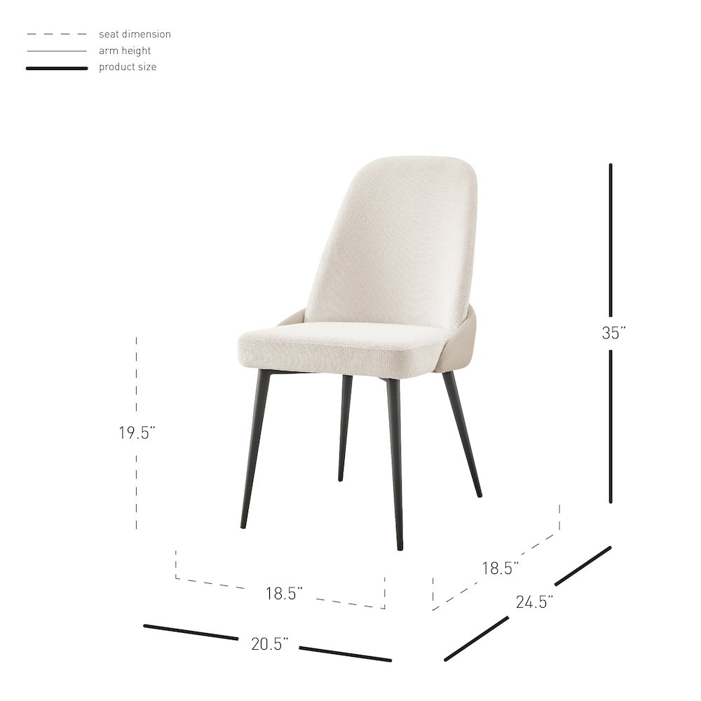 Elodie Linen/Faux Leather Dining Side Chair, (Set of 2). Picture 11
