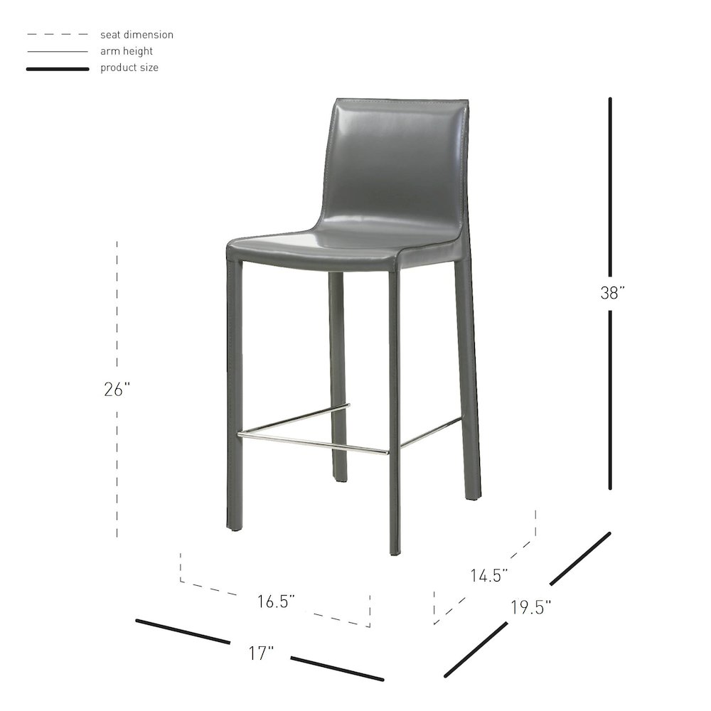 Gervin Recycled Leather Counter Stool, (Set of 2). Picture 8