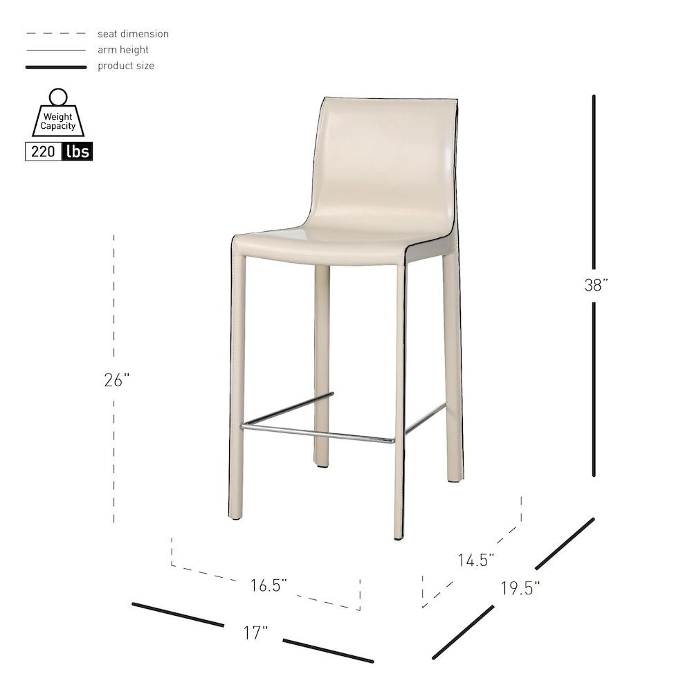Gervin Recycled Leather Counter Stool, (Set of 2). Picture 7