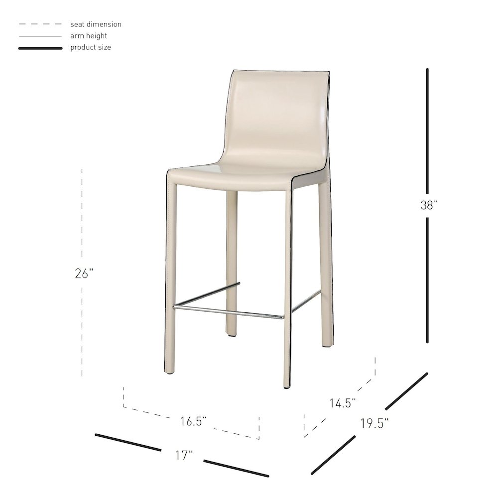 Gervin Recycled Leather Counter Stool, (Set of 2). Picture 8