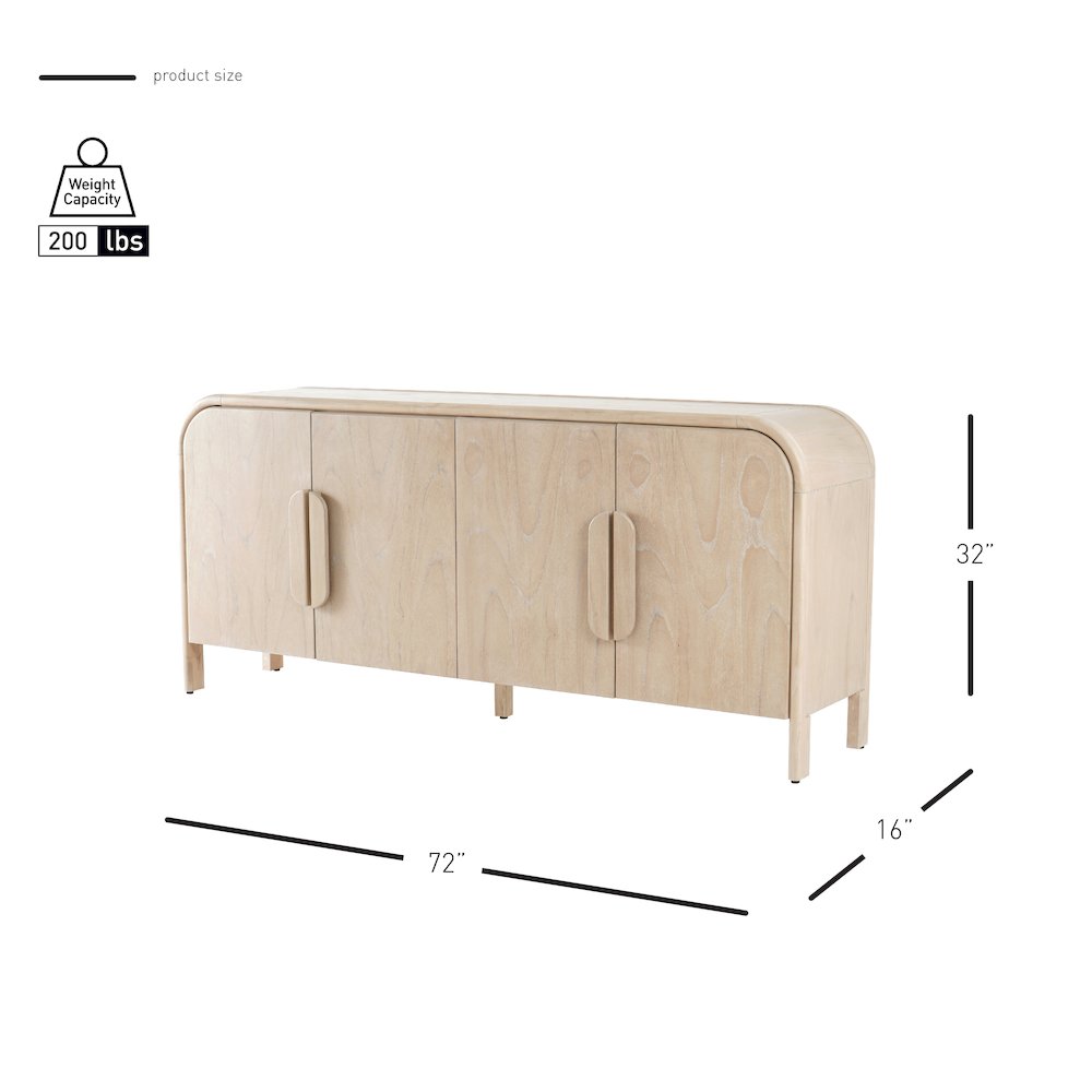 Serenia 4-Door Buffet - Weathered Sand. Picture 12