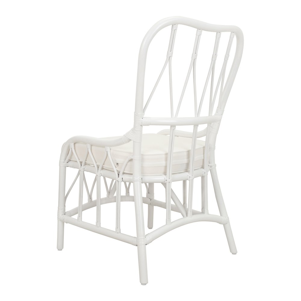Ayanna Rattan Dining Side Chair - White. Picture 5