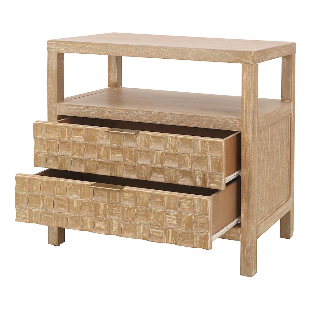 Terrena 2-Drawer Accent Table - Brushed Sand. Picture 8