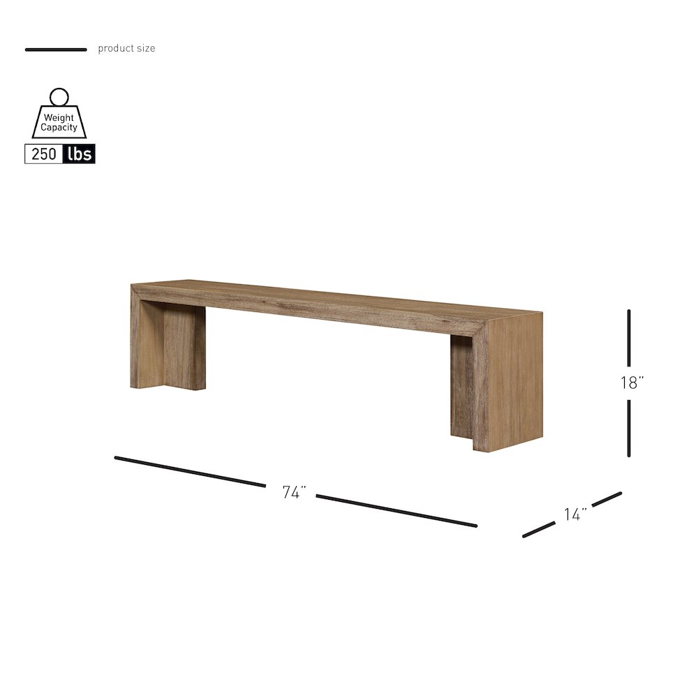 Zerano Bench - Brushed Smoke. Picture 11