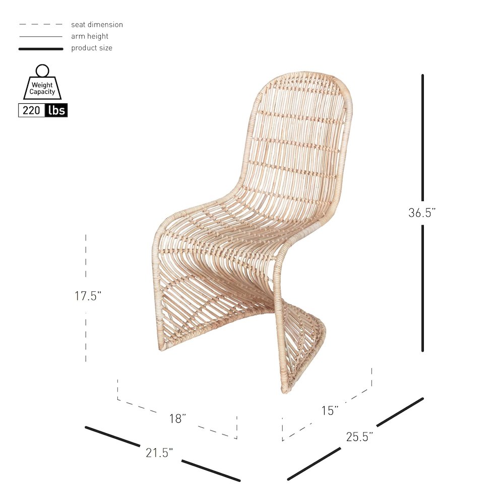 Groovy Rattan Chair, (Set of 2). Picture 6