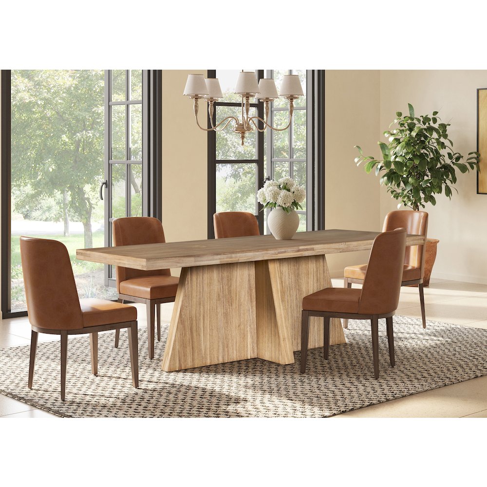 Zerano Cross Legs Dining Table - 84" - Brushed Smoke. Picture 2