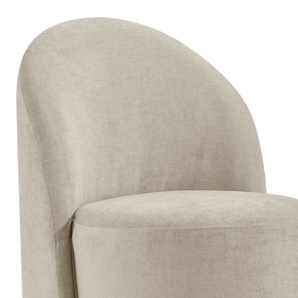 Cabrina Dining Side Chair w/ Casters - Millburry Beige Chenille. Picture 8