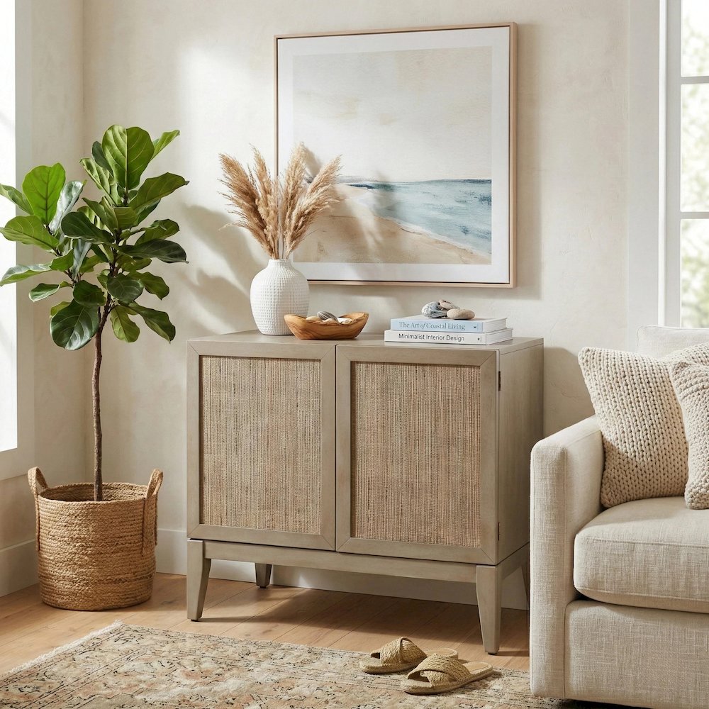 Deria 2-Door Cabinet - Sagewood. Picture 12