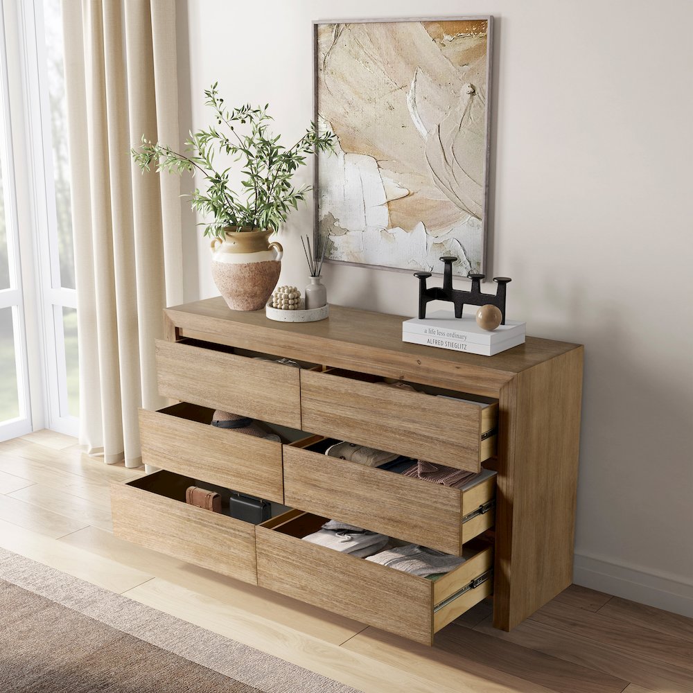 Zerano 6-Drawer Dresser - Brushed Smoke. Picture 13