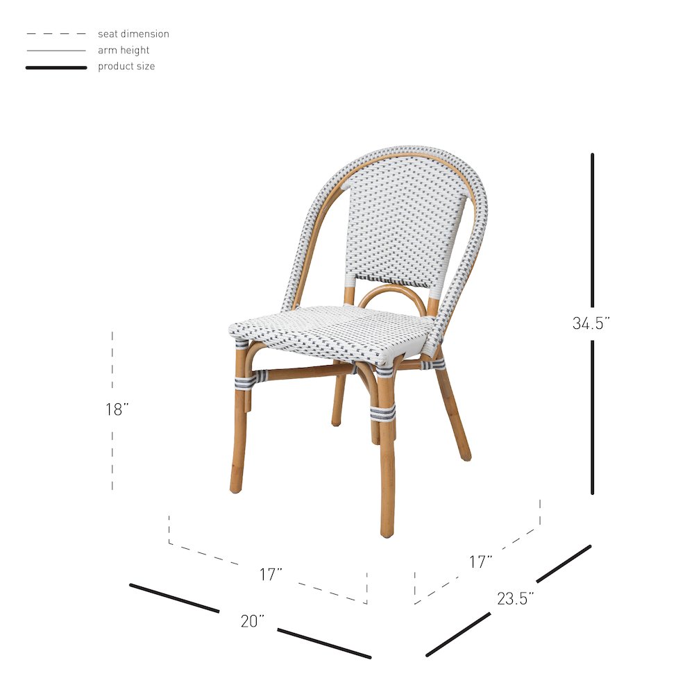 Avignon Paris Rattan Bistro Chair, (Set of 2). Picture 8