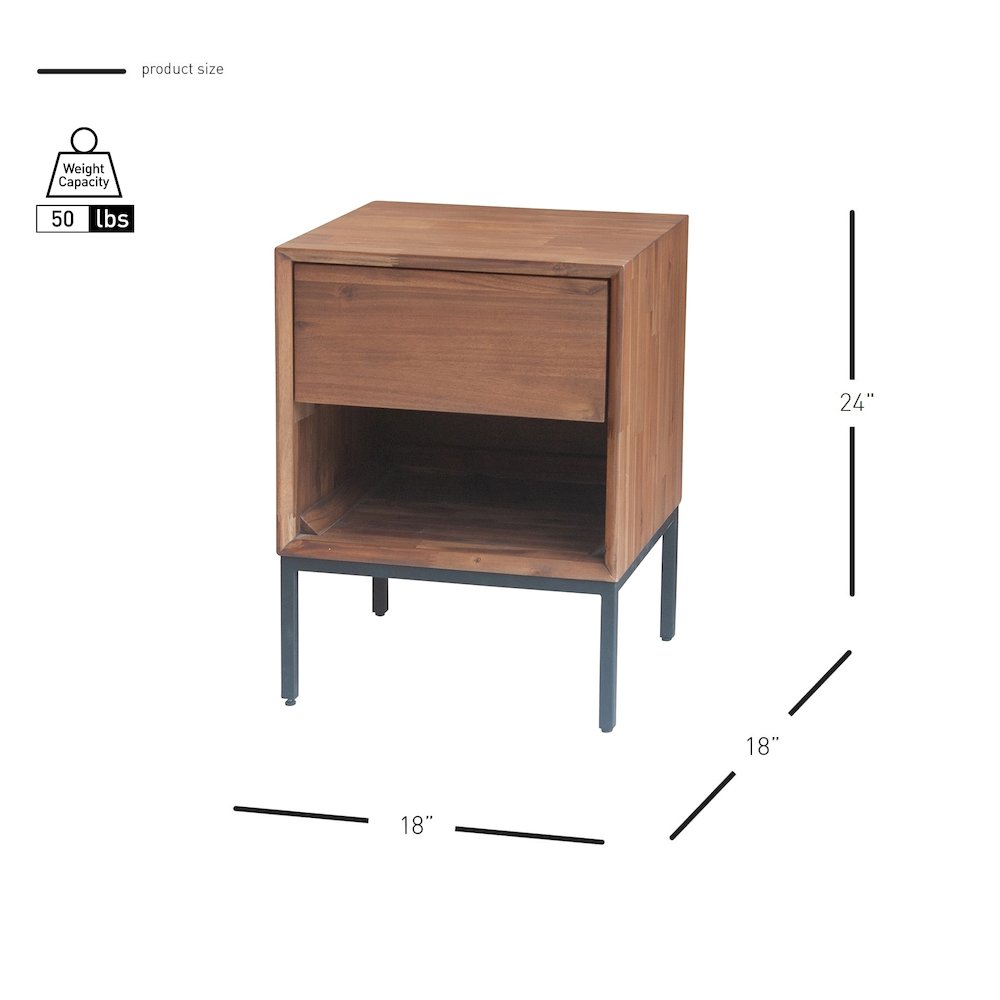 Hathaway 1-Drawer Nightstand. Picture 5