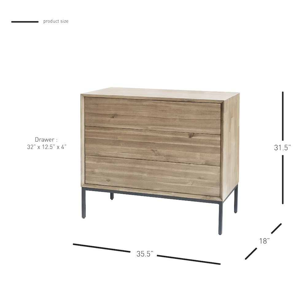 Hathaway Chest 3 Drawers. Picture 5