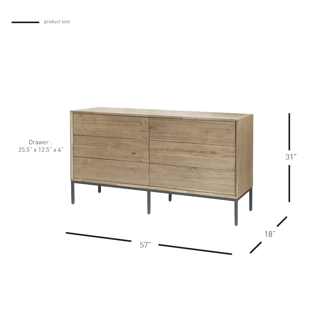 Hathaway Dresser 6  Drawers. Picture 5