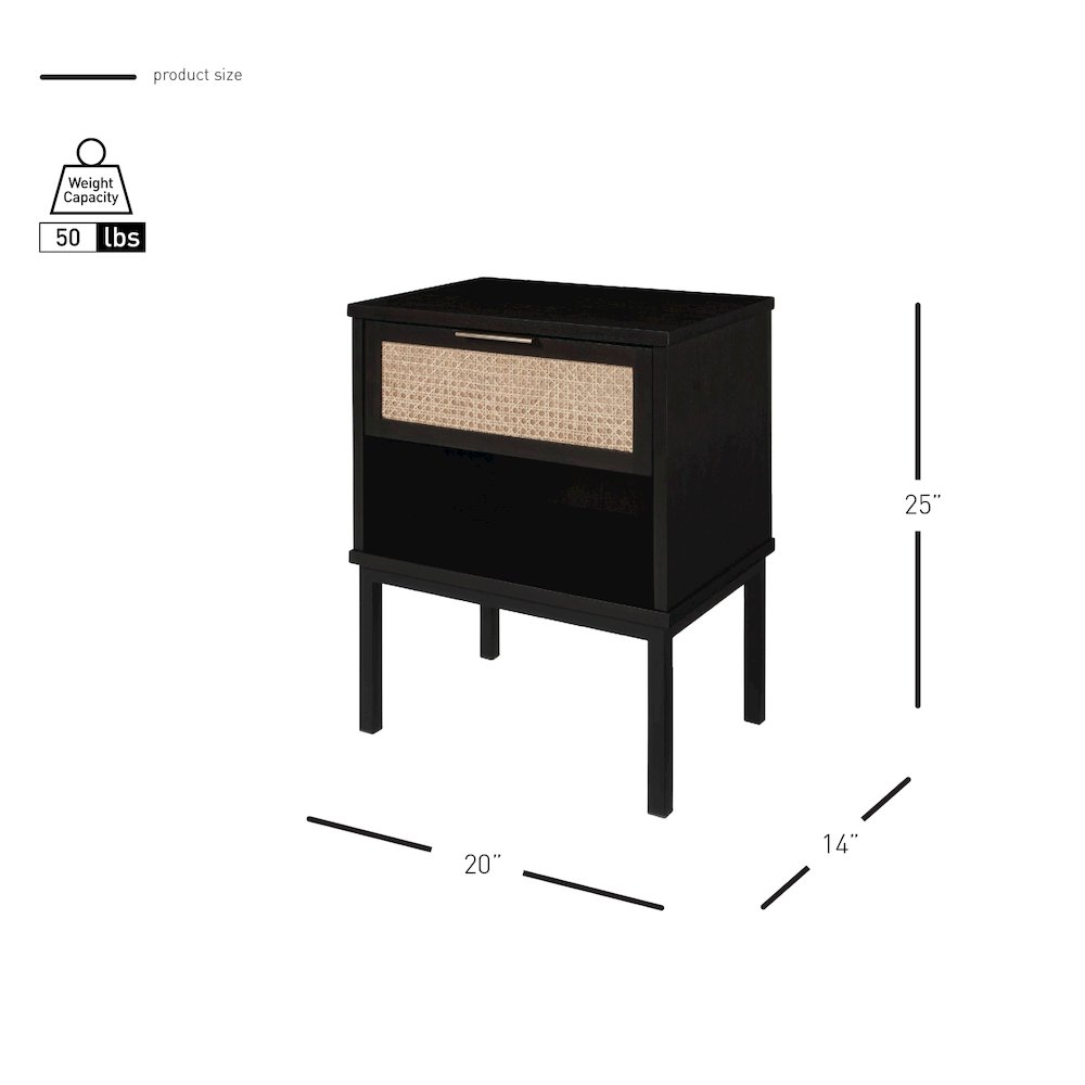 Caine Rattan Nightstand/Side Table. Picture 12