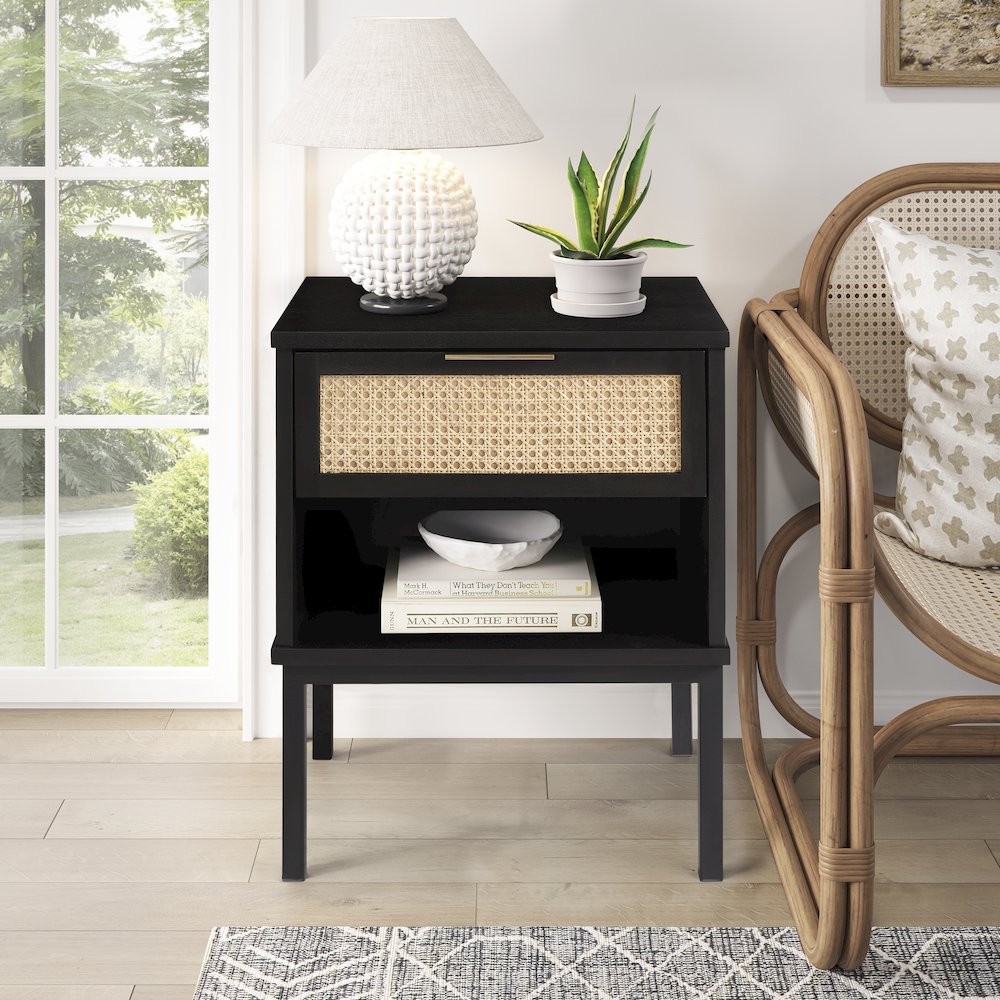 Caine Rattan Nightstand/Side Table. Picture 11