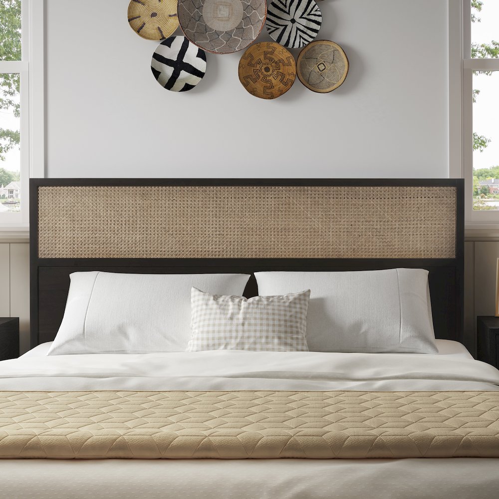 Caine Rattan Queen Headboard. Picture 8