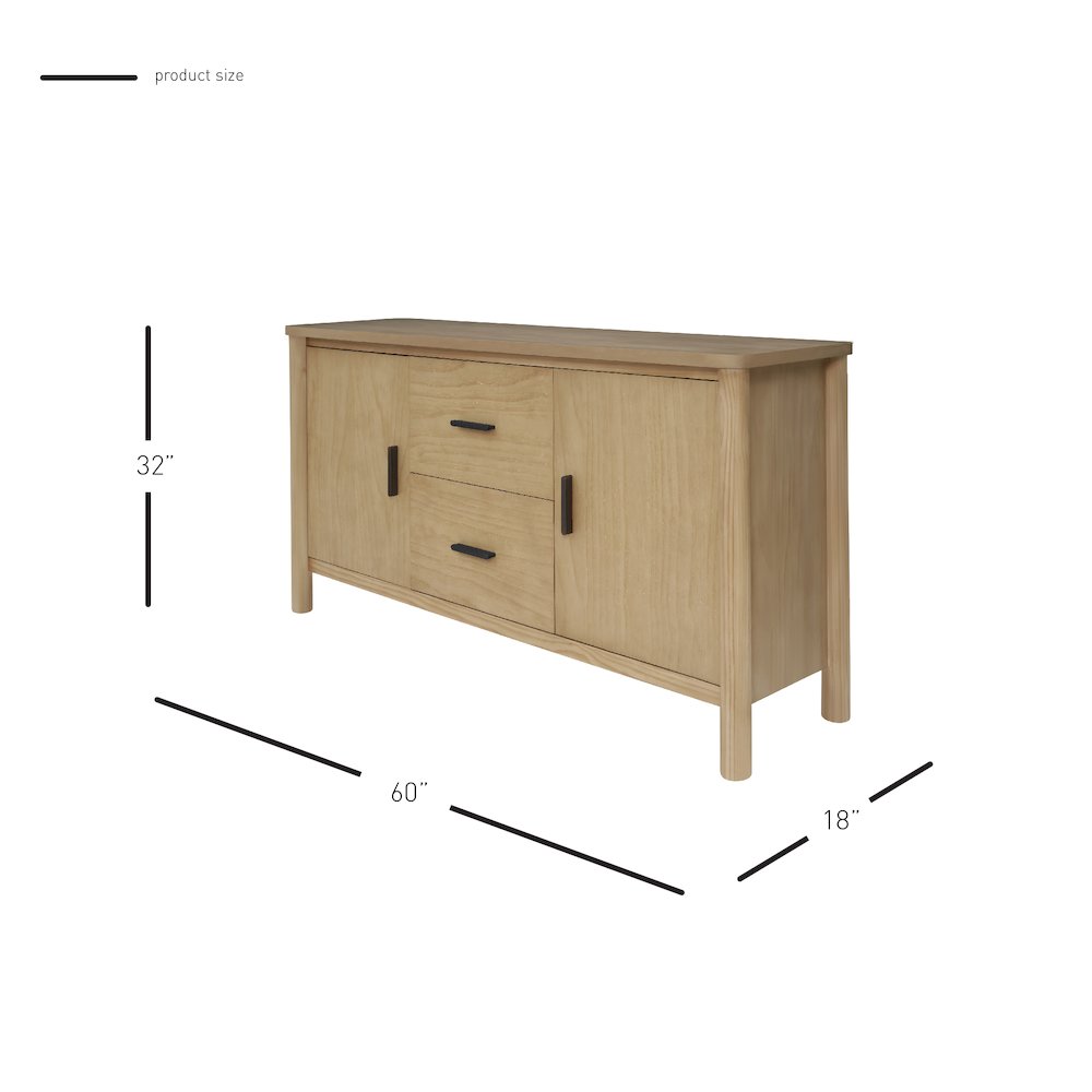 Bloomfield Sideboard 2 Drawers + 2 Doors. Picture 12