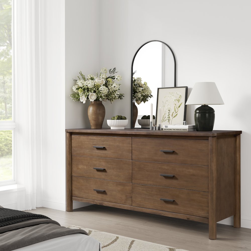 Bloomfield Dresser 6 Drawers, Dark Walnut. Picture 10