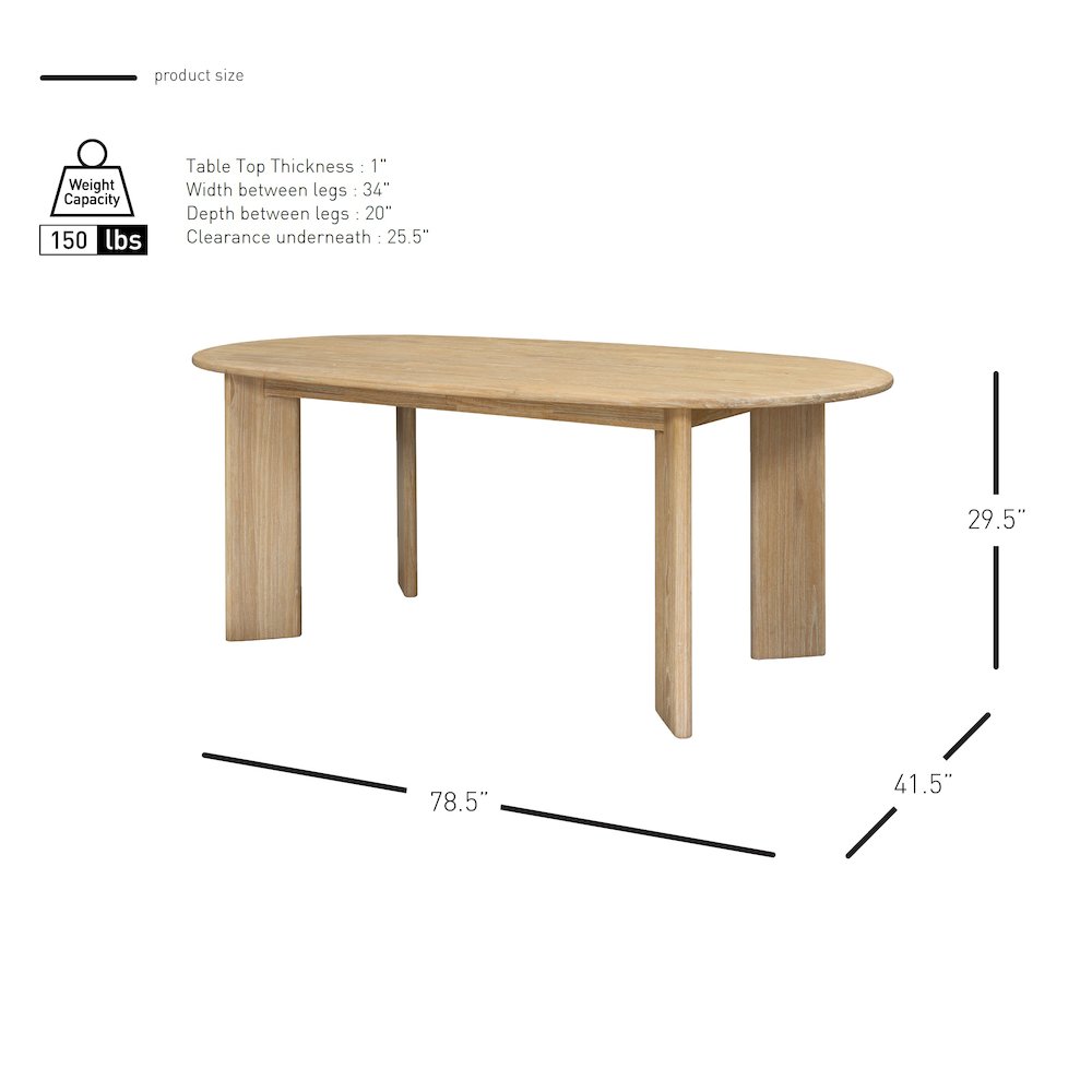 Drego 79" Oval Dining Table. Picture 10