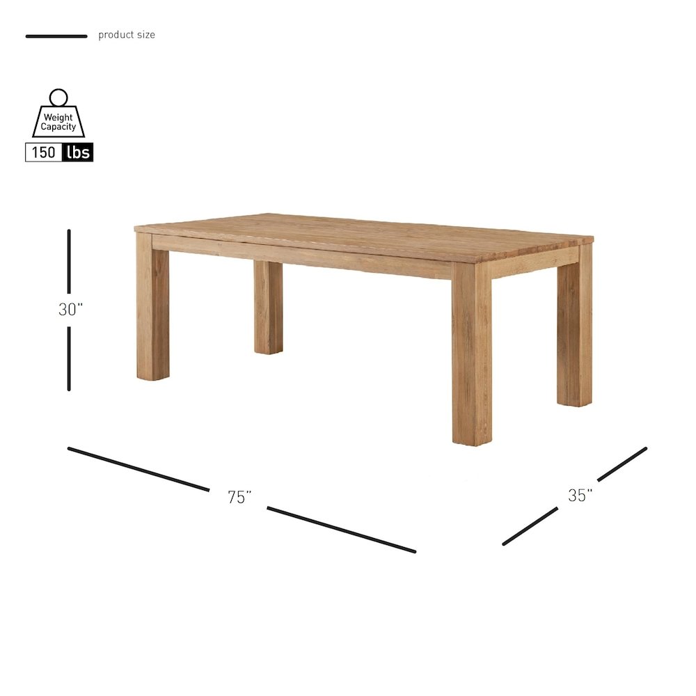 Bedford 75" Rectangular Dining Table. Picture 8