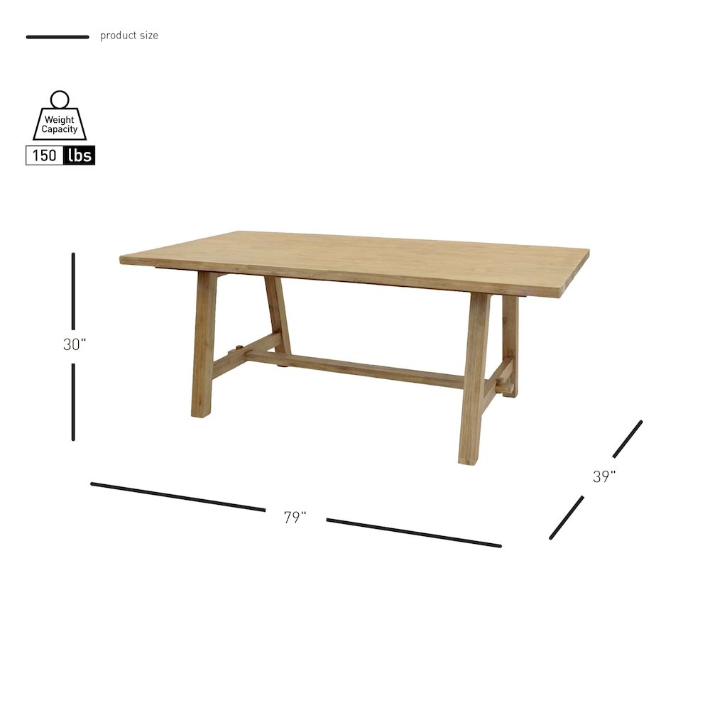 Bedford 79" Rectangular Dining Table. Picture 6