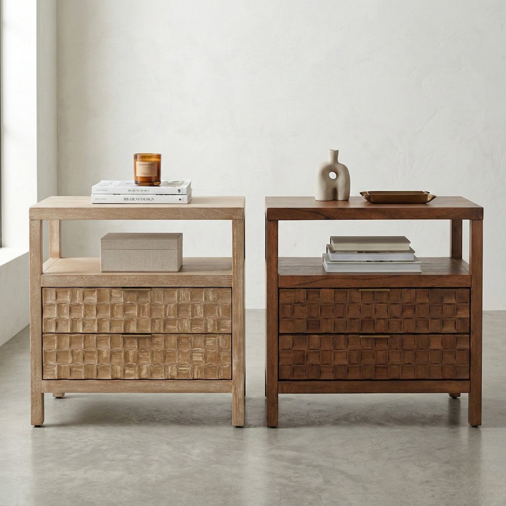 Terrena 2-Drawer Accent Table - Walnut. Picture 2
