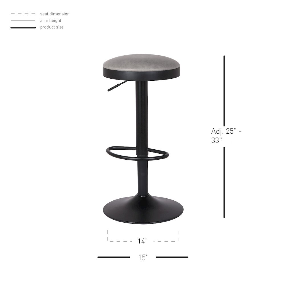 Juno Faux Leather Gaslift Backless Swivel Bar Stool, (Set of 2). Picture 8