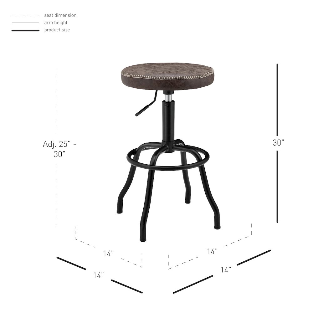 Eaton Faux Leather Gaslift Swivel Bar Stool. Picture 6