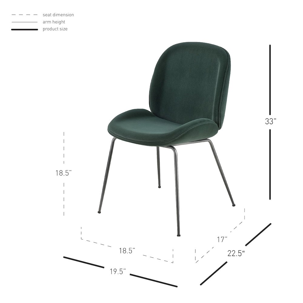 Lucy Velvet Dining Chair, (Set of 2). Picture 9