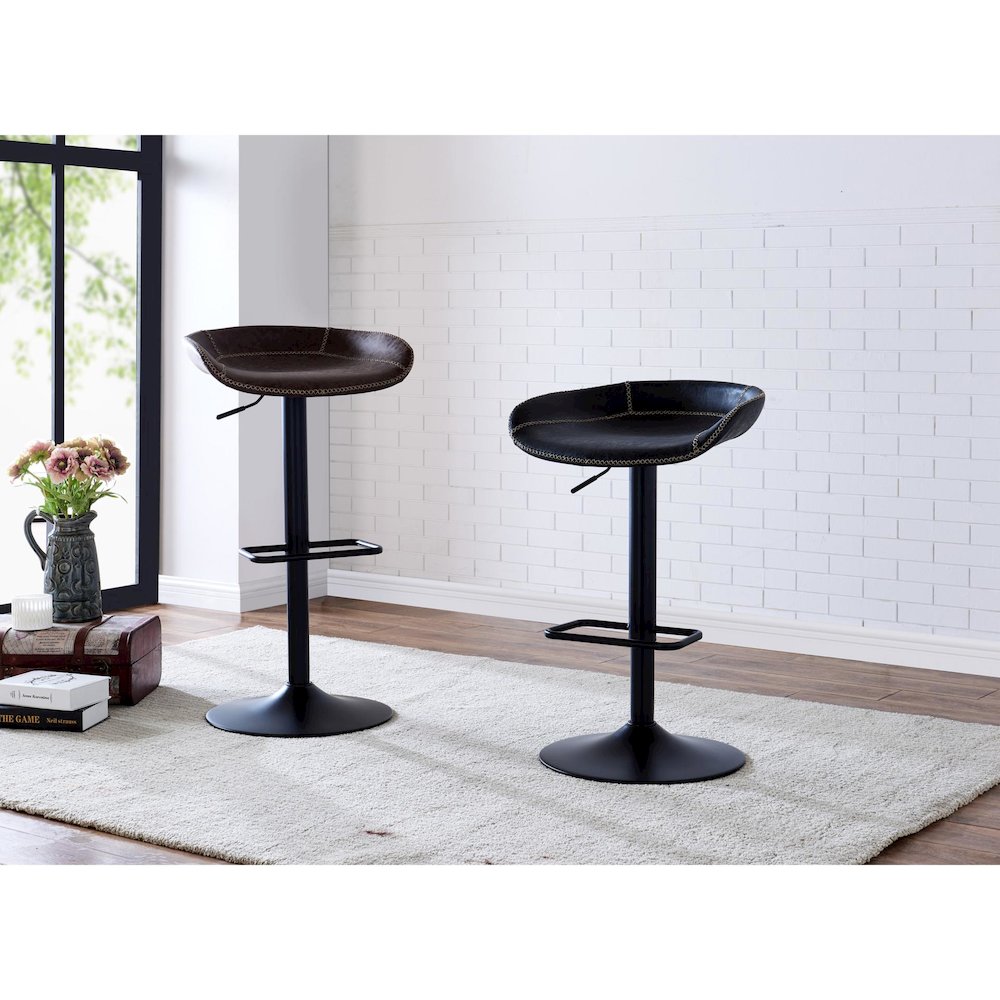 Rogue Faux Leather Gaslift Bar Stool, (Set of 2). Picture 7