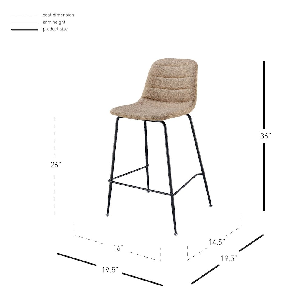 Caleb Fabric Counter Stool, (Set of 4). Picture 8