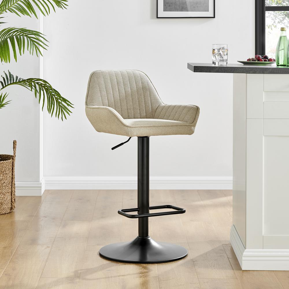 Luther Fabric Gaslift Swivel Bar Stool, (Set of 2). Picture 10