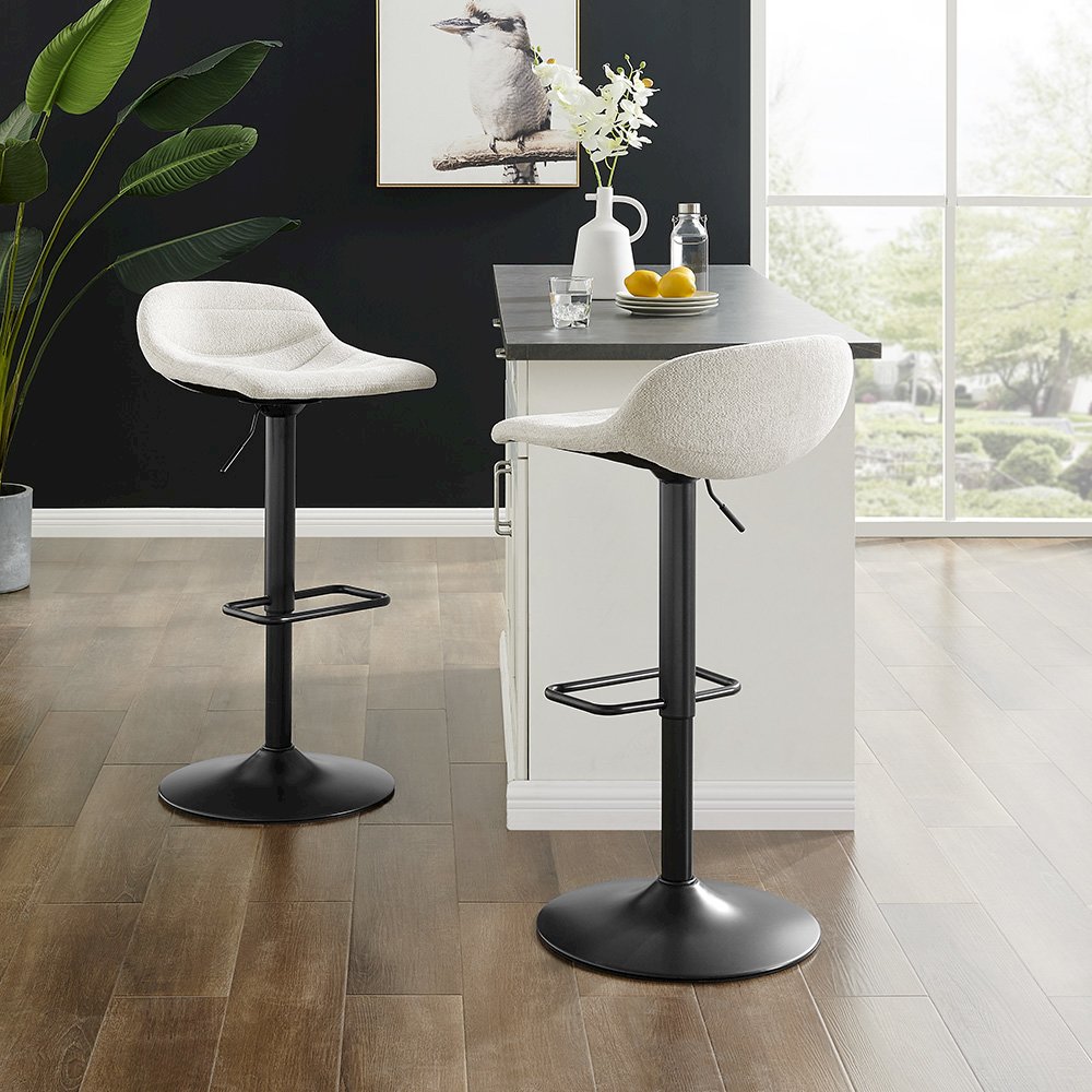 Koa Boucle Gaslift Swivel Bar Stool, (Set of 2). Picture 10