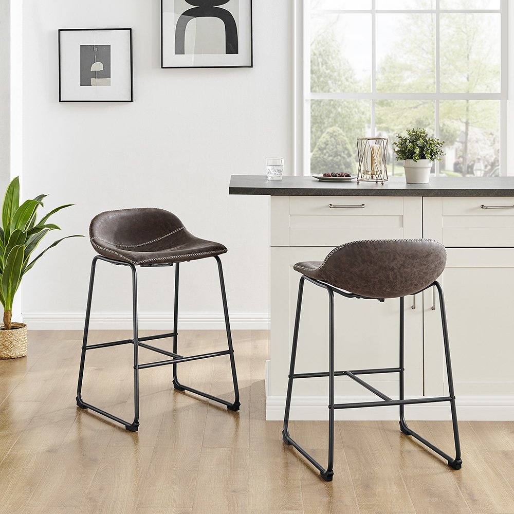Leighton Faux Leather Counter Stool, (Set of 2). Picture 10