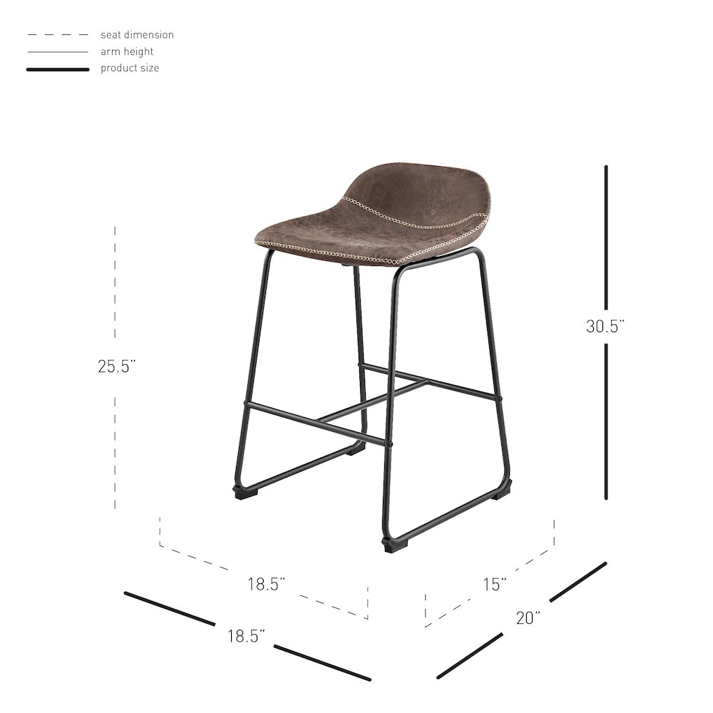 Leighton Faux Leather Counter Stool, (Set of 2). Picture 11