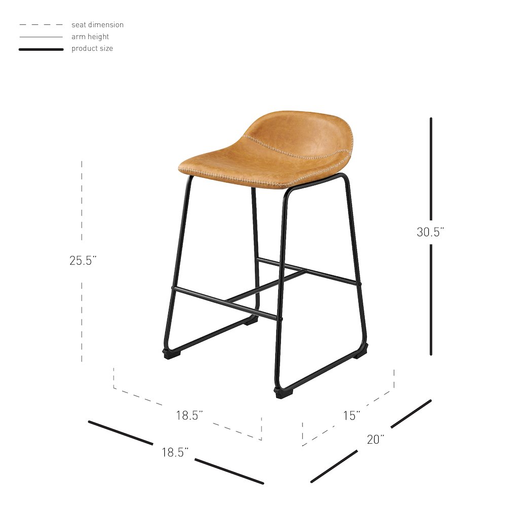 Leighton Faux Leather Counter Stool, (Set of 2). Picture 11