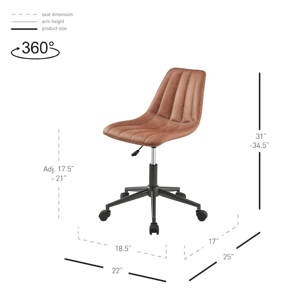 Robert Faux Leather Swivel Office Chair. Picture 12