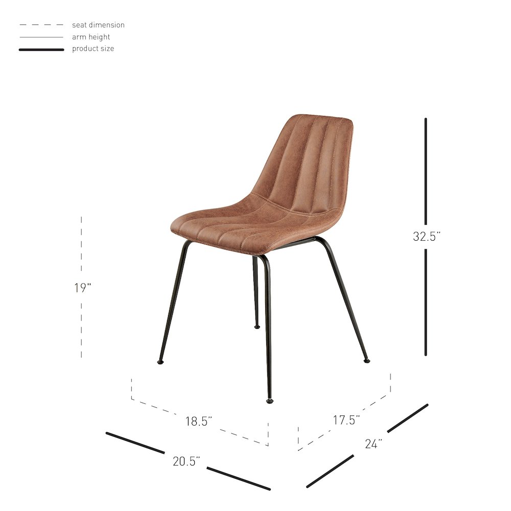 Robert Faux Leather Dining Side Chair, (Set of 4). Picture 11