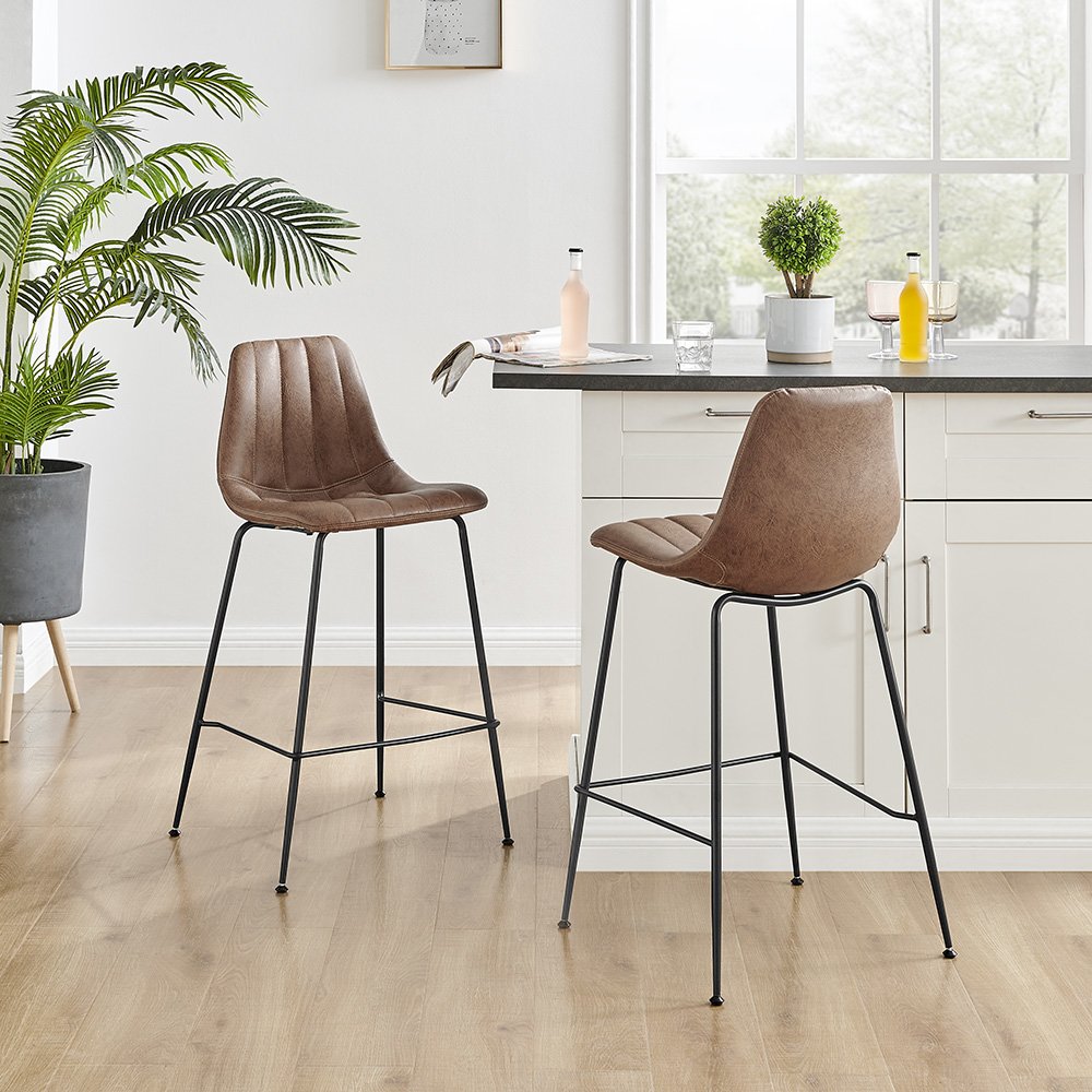 Robert Faux Leather Counter Stool, (Sett of 4). Picture 10