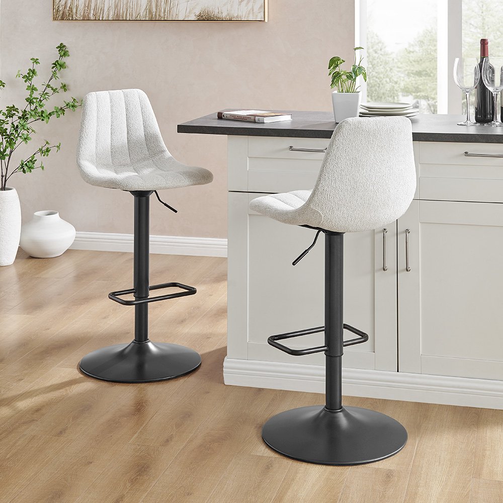 Robert Boucle Gaslift Swivel Bar Stool, (Set of 2). Picture 10